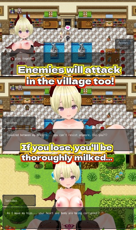 Screenshot 4 from Masochistic Hero's Defeat Ejaculation - Succubus's Lewd Temptation