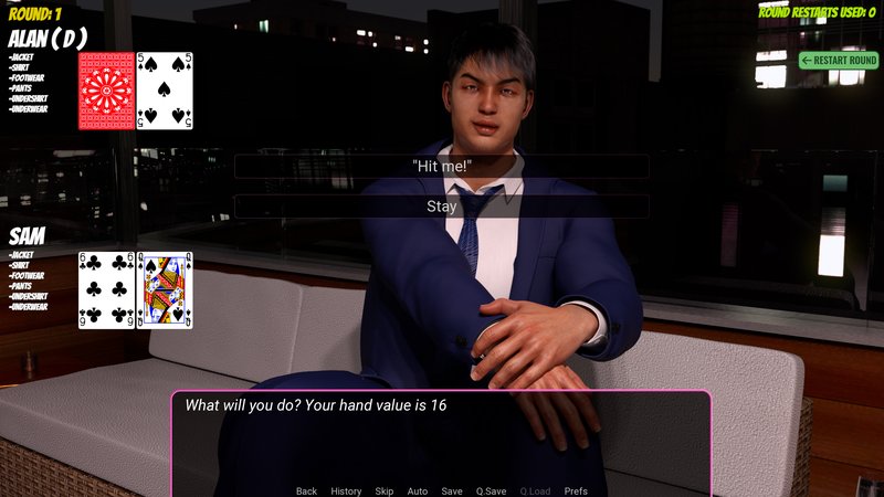 Screenshot 1 from Gentlemen's Strip Poker