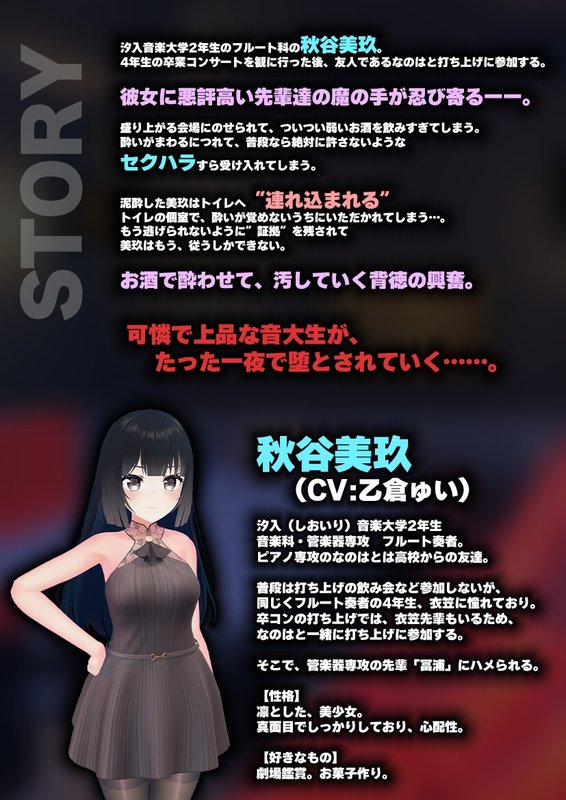 Screenshot 1 from Drinking Party Simulator: Akitani Miku Won't Get Taken Home at the Graduation Concert After-Party